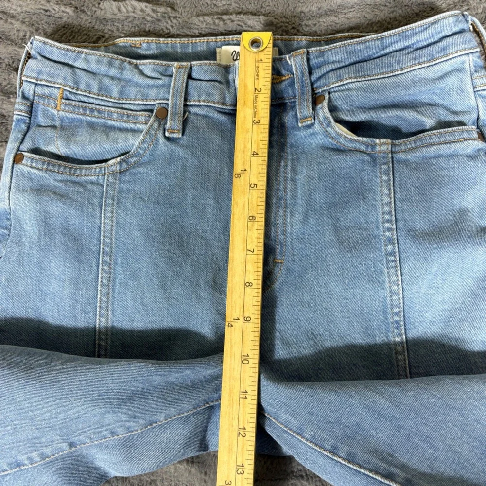 Wrangler Retro Womens High Rise Trumpet Flare Jeans Light Wash Blue 29x32 AQ400 - Picture 6 of 8
